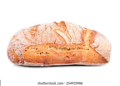 Ciabatta Bread Isolated On White Background.