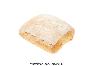 Ciabatta Bread Roll Isolated On White