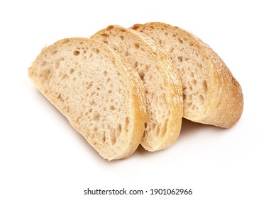 Ciabatta, Italian traditional bread, isolated on white background.