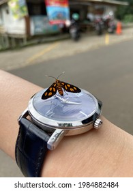 CIANJUR, INDONESIA - JUNE 3rd, 2021 - Guess Brand Watches With Butterfly On Top