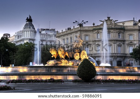 Cibeles Fountain in Madrid, Spain