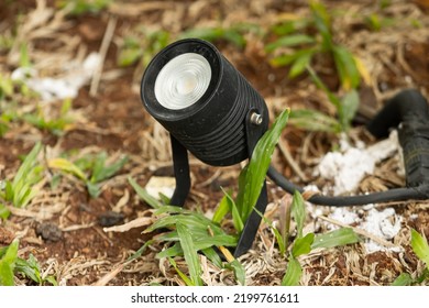 Cibubur, Indonesia, September 9, 2022: Garden Lights Placed On The Ground