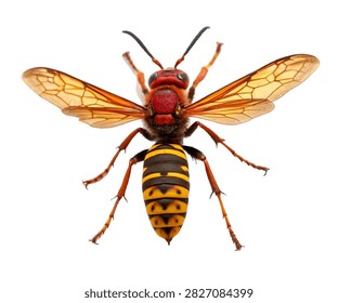 Cicada Killer Wasp Robust Reddish Brown Thorax Wi Isolated On White Background