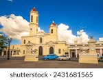 Cienfuegos Cathedral at Jose Marti Park in center of Cienfuegos, cuba