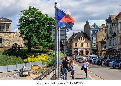 Cieszyn, Poland - May 21, 2022: Bridge Of Friendship Over Olza River In Cieszyn, Polish-Czech Border