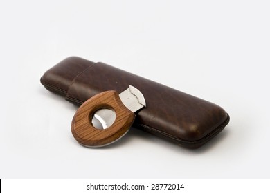 Cigar Case With Cigar Cutter