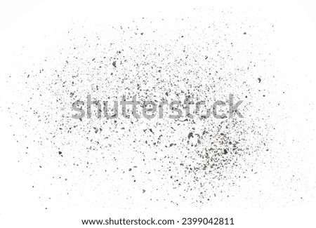 Cigarette ash scattered, isolated on white background and texture, clipping path 商業照片 © 