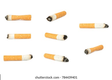cigarette butt isolated on white background single.