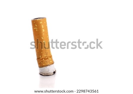 cigarette butt, isolated on white background