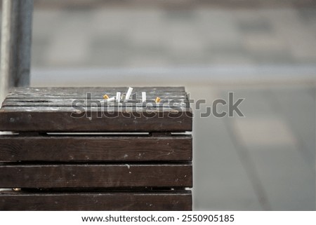 Image, Stock Photo Wooden slats in waste container