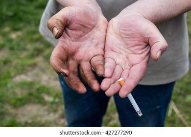 cigarette in the hand.