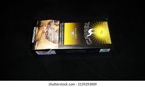 Cigarette Packaging With Cancer Illustrations, Used In All Cigarette And Tobacco Products. Jakarta, Indonesia - May 2022.