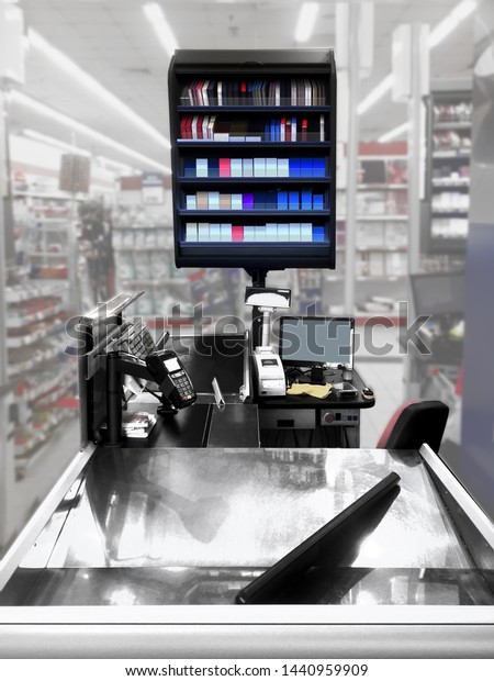 Download Cigarette Packs Display Supermarket Cash Register Stock Photo Edit Now 1440959909