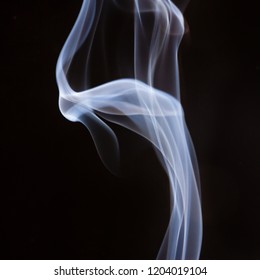 Cigarette Smoke Isolated Vapor Realistic Mist On Black Background