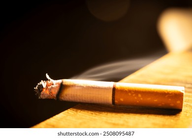 Cigarette smoke trailing in the wind