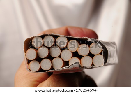 Cigarettes box closeup