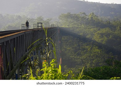 the cikubang bridge is the longest railway bridge in Indonesia connecting the Cikampek-Bandung railway line built between 1881 - 1884 by the Dutch company - Powered by Shutterstock