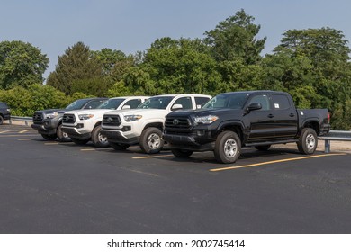 Cincinnati - Circa July 2021: Toyota Tacoma display. Toyota is a popular brand because of its reliability, fuel mileage and commitment to reducing emissions.