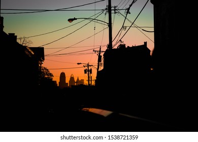 Cincinnati City Landmarks Shine In Rainbow Sunrise