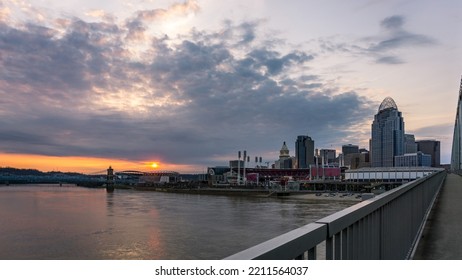 Cincinnati, OH - June 10 2022: Cincinnati Skyline At Night