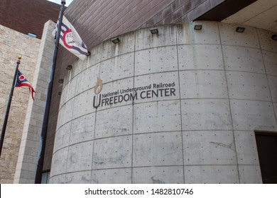 Cincinnati, OH / USA - April 23, 2019: The National Underground Railroad Freedom Center.