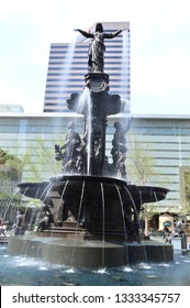 Cincinnati, Ohio, USA - April 13, 2014: Fountain Square In Cincinnati