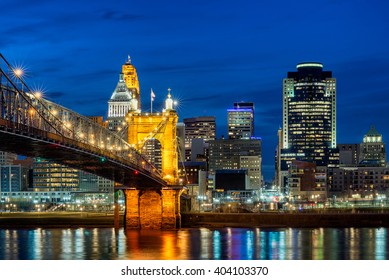 Cincinnati skyline at twilight