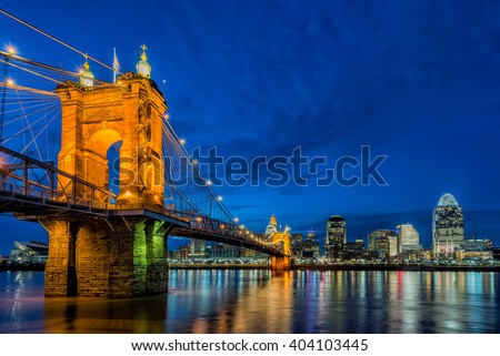 Cincinnati skyline at twilight