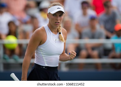 CINCINNATI, UNITED STATES - AUGUST 17 : Caroline Wozniacki of Denmark at the 2017 Western & Southern Open WTA Premier 5 tennis tournament