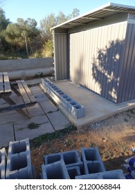 Cinder Block Garden Shed Bar Construction