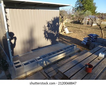 Cinder Block Garden Shed Bar Construction