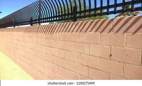 Cinder Block Wall With Anti-Climb Security