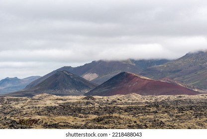 Cinder Cones Near The Selvallavatn Lake In The Snaefellsnes Peninsula In Western Iceland