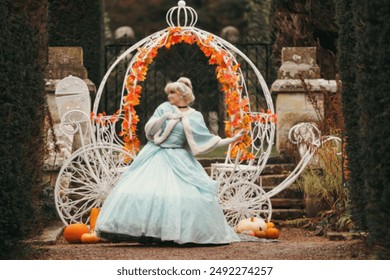 Cinderella and her Pumpkin Horse carriage.