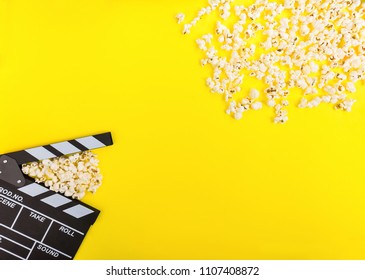 Cinema Background Film Watching Popcorn Clapperboard Stock Photo ...