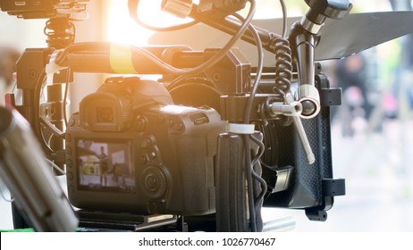Cinema Camera on Film Set, Behind the scenes  - Shutterstock ID 1026770467