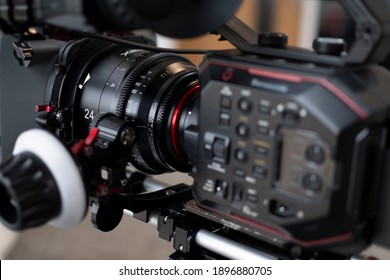 Cinema Camera On Set, Close Up