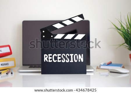 Cinema Clapper with Recession word