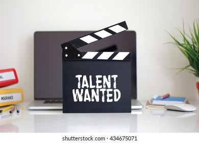 Cinema Clapper With Talent Wanted Word