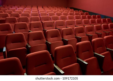 Cinema And Red Seats Rows