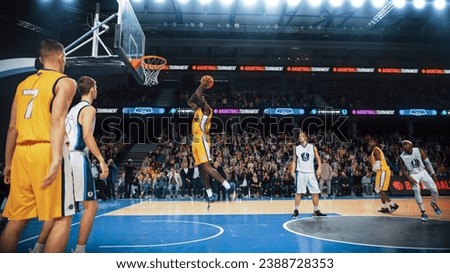 Similar – Image, Stock Photo Young talented basketball player is shooting hoops on his outdoor court and training for future games and tough situations. Preparing for the season. Shooting the basket