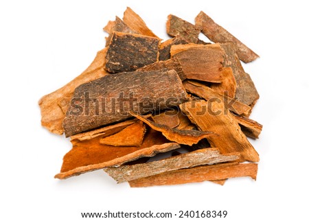 Cinnamon bark spice isolated on white background