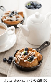 Cinnamon Bun For One In A Tiny Cast Iron Skillet