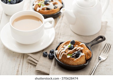 Cinnamon Bun For One In A Tiny Cast Iron Skillet