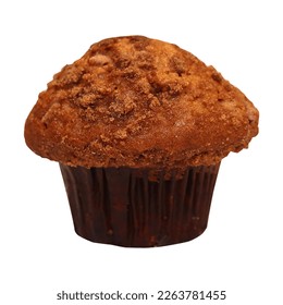 Cinnamon cupcake isolated from background for your cafe or coffee house menu design.