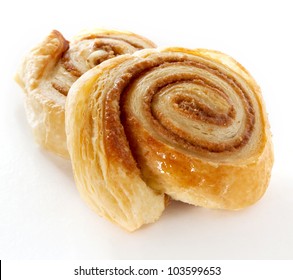 Cinnamon Danish Bun   On White  Background