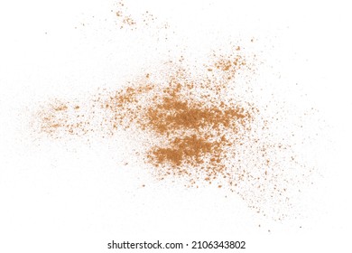 Cinnamon powder pile isolated on white  - Shutterstock ID 2106343802