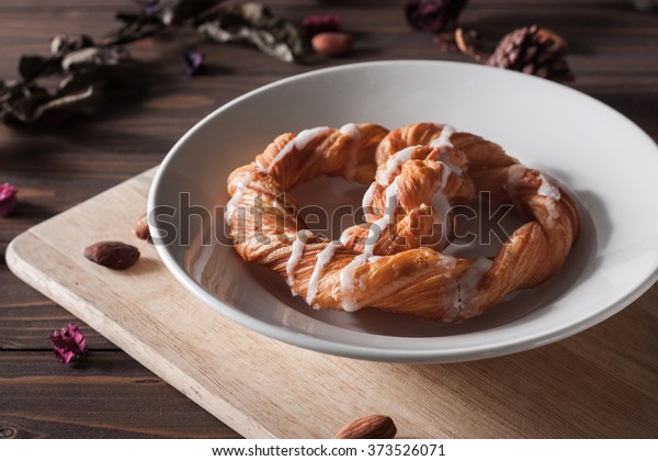 Cinnamon Puff Pastry Twists Decorate Almond Stock Photo Edit Now