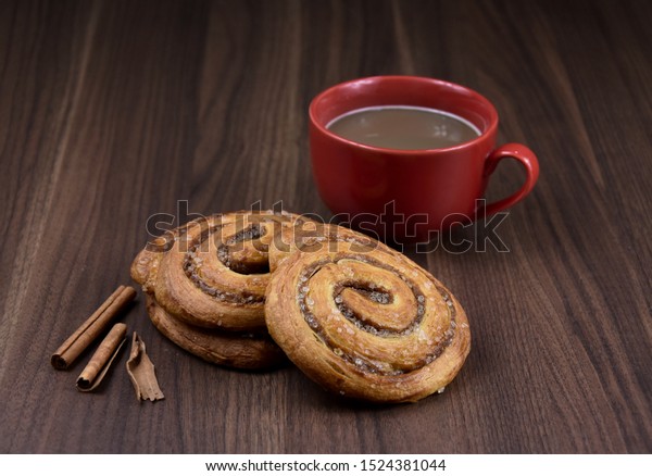 Cinnamon Roll Cup Coffee Stock Images Stock Photo Edit Now
