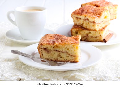 Cinnamon Sour Cream Coffee Cake On Plate